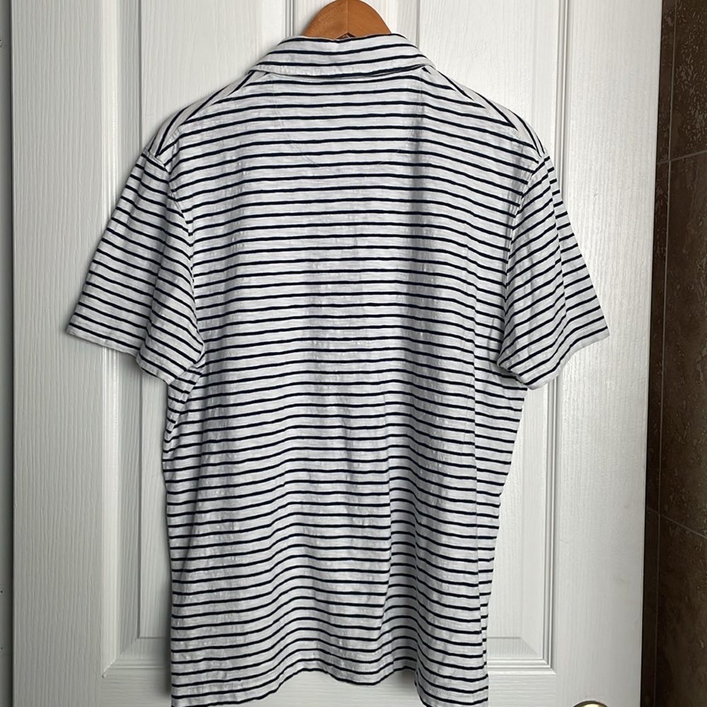 Scotch & Soda Black and White Striped Polo Shirt - Picture 7 of 7
